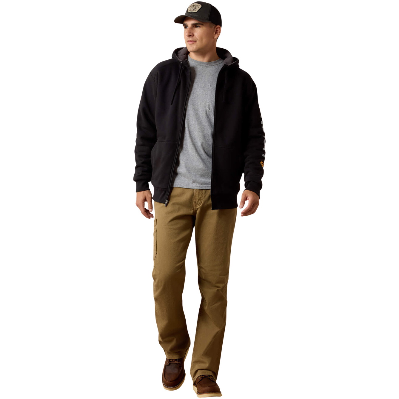 2026 Ariat Mens Rebar All-Weather Full Zip Hoodie 10027833 - Black
